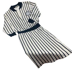 Dur BonBon Off White‎ Navy Cashmere Blend Tight Knit Midi Dress
